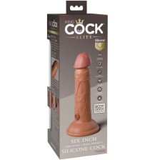 KING COCK - ELITE REALISTIC DILDO VIBRATING & SILICONE 15.2 CM CARAMEL