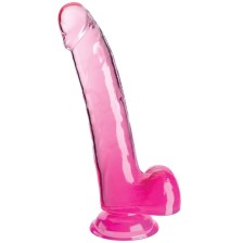 KING COCK - CLEAR GODE AVEC TESTICULES 20.3 CM ROSE