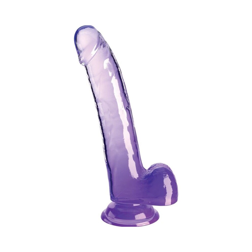 KING COCK - CLEAR GODE AVEC TESTICULES 20.3 CM VIOLET