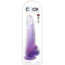 KING COCK - CLEAR GODE TESTICULES 19 CM VIOLET