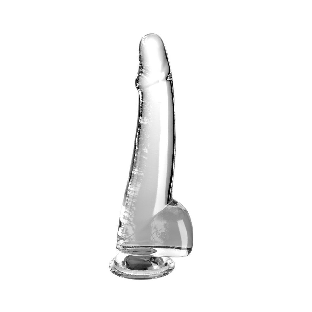 KING COCK - CLEAR DILDO COM TESTÍCULOS 19 CM TRANSPARENTE