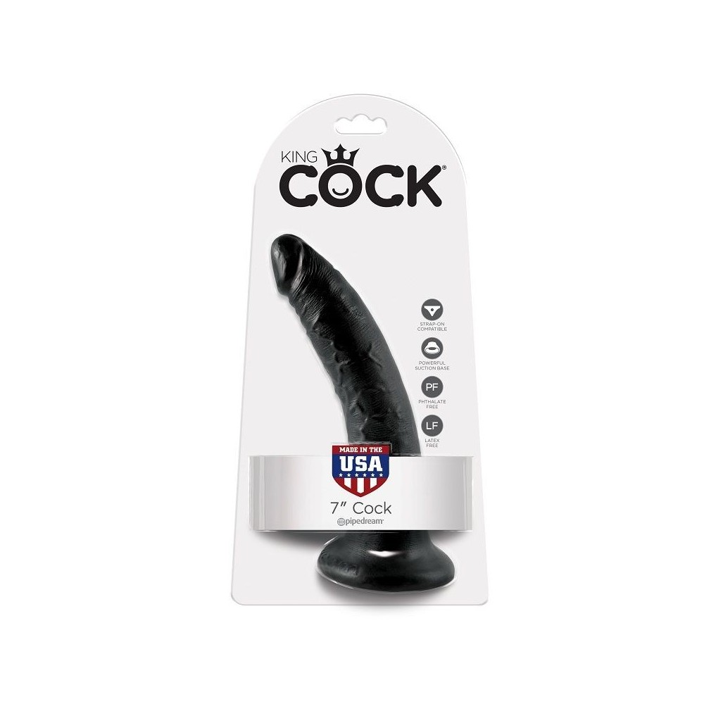 KING COCK - 7 DILDO BLACK 17.8 CM