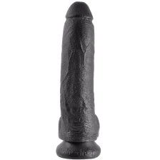 KING COCK - 9 DILDO SCHWARZ MIT EIER 22.9 CM