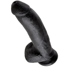 KING COCK - 9 DILDO SCHWARZ MIT EIER 22.9 CM