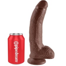 KING COCK - 9 DILDO BROWN WITH BALLS 22.9 CM