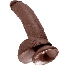 KING COCK - 9 DILDO CASTANHO COM BOLAS 22.9 CM