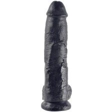 KING COCK - 10 DILDO NERO CON SFERE 25.4 CM