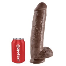 KING COCK - 11 GODE MARRON AVEC BOULES 28 CM