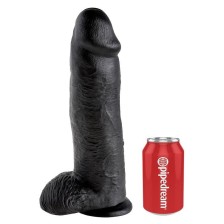 KING COCK - 12 DILDO SCHWARZ MIT EIER 30.48 CM