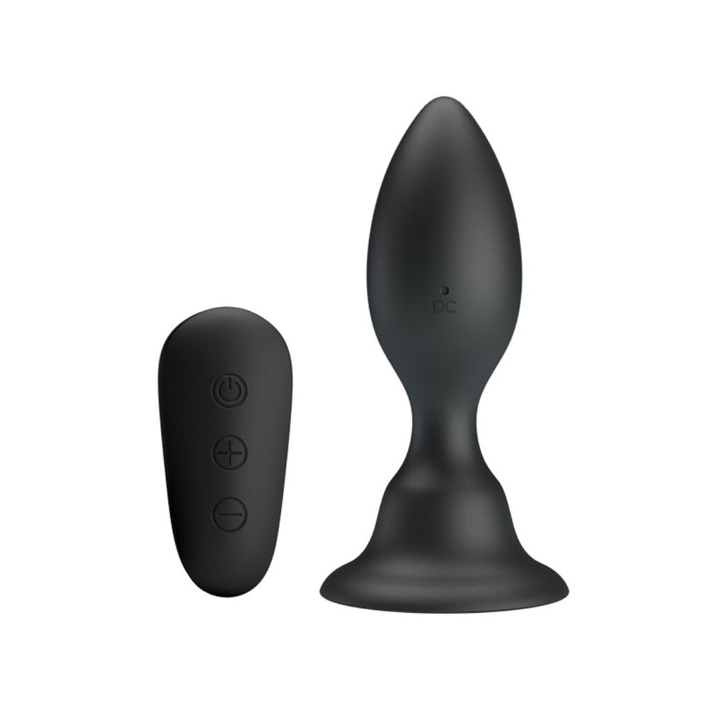 MR PLAY - ANAL PLUG WITH VIBRATION BLACK REMOTE CONTROL