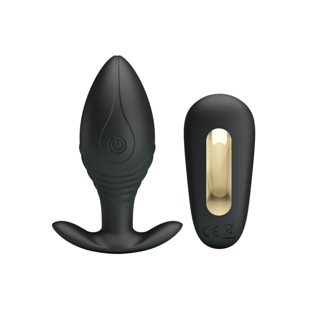 PRETTY LOVE - VIBRATORE RICARICABILE PLUG ANALE REGINA NERO