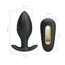 PRETTY LOVE - VIBRATORE RICARICABILE PLUG ANALE REGINA NERO