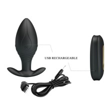 PRETTY LOVE - REGINA ANAL PLUG RECHARGEABLE VIBRATOR BLACK