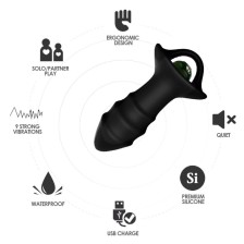 ARMONY - VIBRADOR DE DEDO KYLIN E CONTROLE REMOTO DE PLUG ANAL PRETO