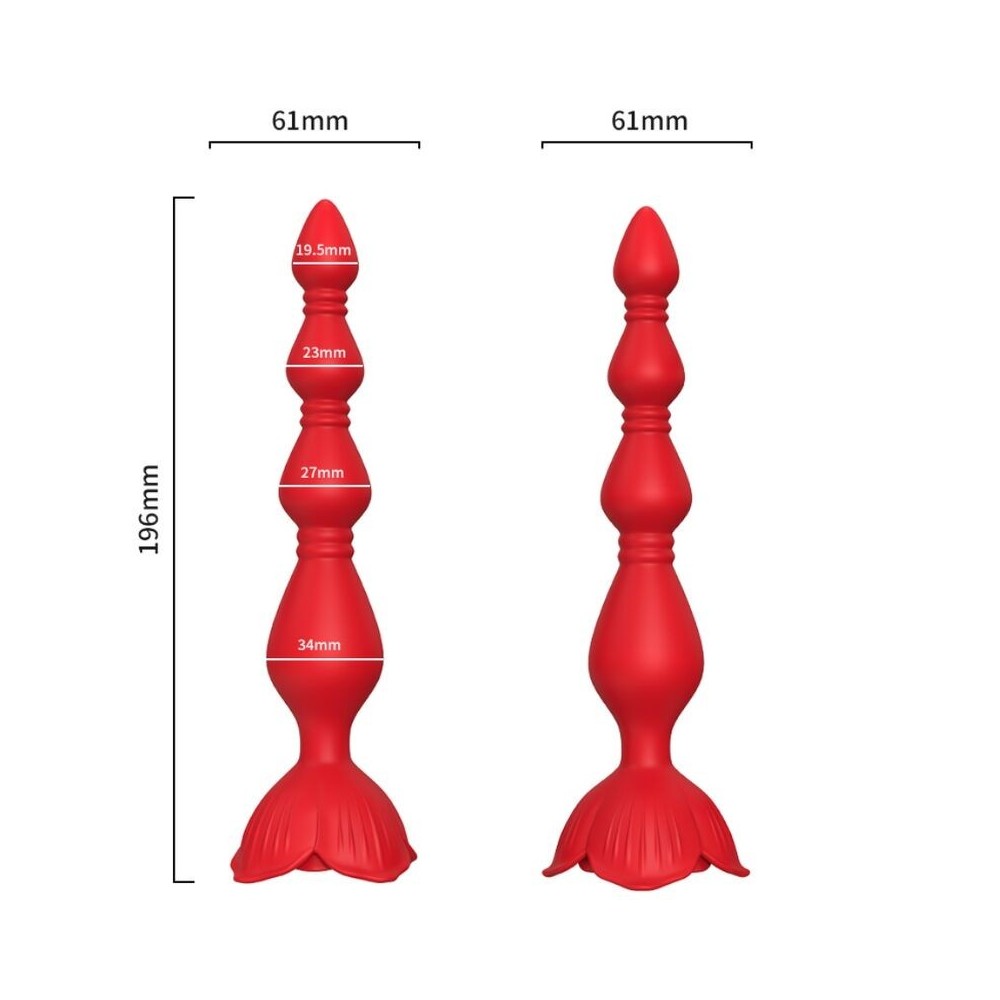 ARMONY - PAGODE VIBRADOR ROSA E PLUG ANAL VERMELHO