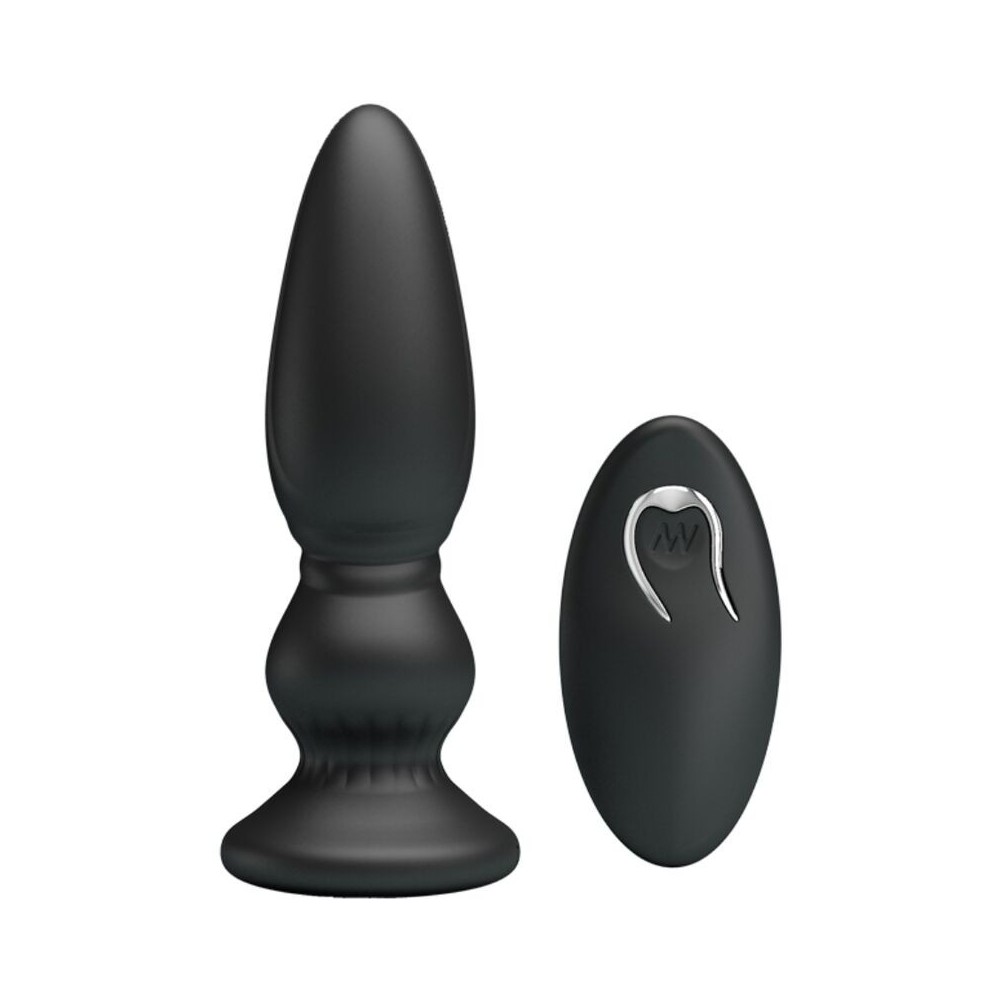 MR PLAY - LEISTUNGSSTARKER VIBRATOR MIT FERNBEDIENUNG, ANALSTECKER, SCHWARZ