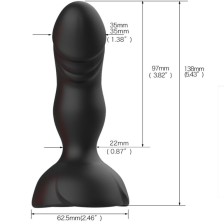 ARMONY - EXTREME A BLOOM ROSE VIBRATOR & ANAL PLUG REMOTE CONTROL BLACK