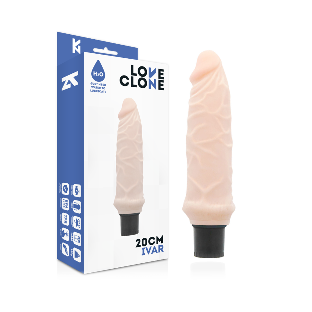 LOVECLONE - IVAR VIBRATORE AUTOLUBRIFICANTE 20 CM -O- 3.7 CM
