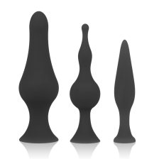 OHMAMA - SILICONE ANAL PLUG SET BLACK