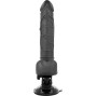 BASECOCK - VIBRADOR REALISTA CONTROLE REMOTO PRETO COM TESTÍCULOS 19.5 CM -O- 4 CM