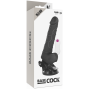 BASECOCK - VIBRADOR REALISTA CONTROLE REMOTO PRETO COM TESTÍCULOS 19.5 CM -O- 4 CM