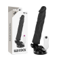 BASECOCK - VIBRADOR REALÍSTICO CONTROLE REMOTO PRETO 21 CM -O- 4 CM