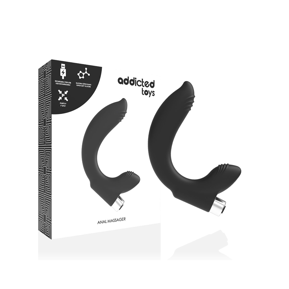 ADDICTED TOYS - PROSTATIC VIBRATOR RECHARGEABLE MODEL 7 - BLACK