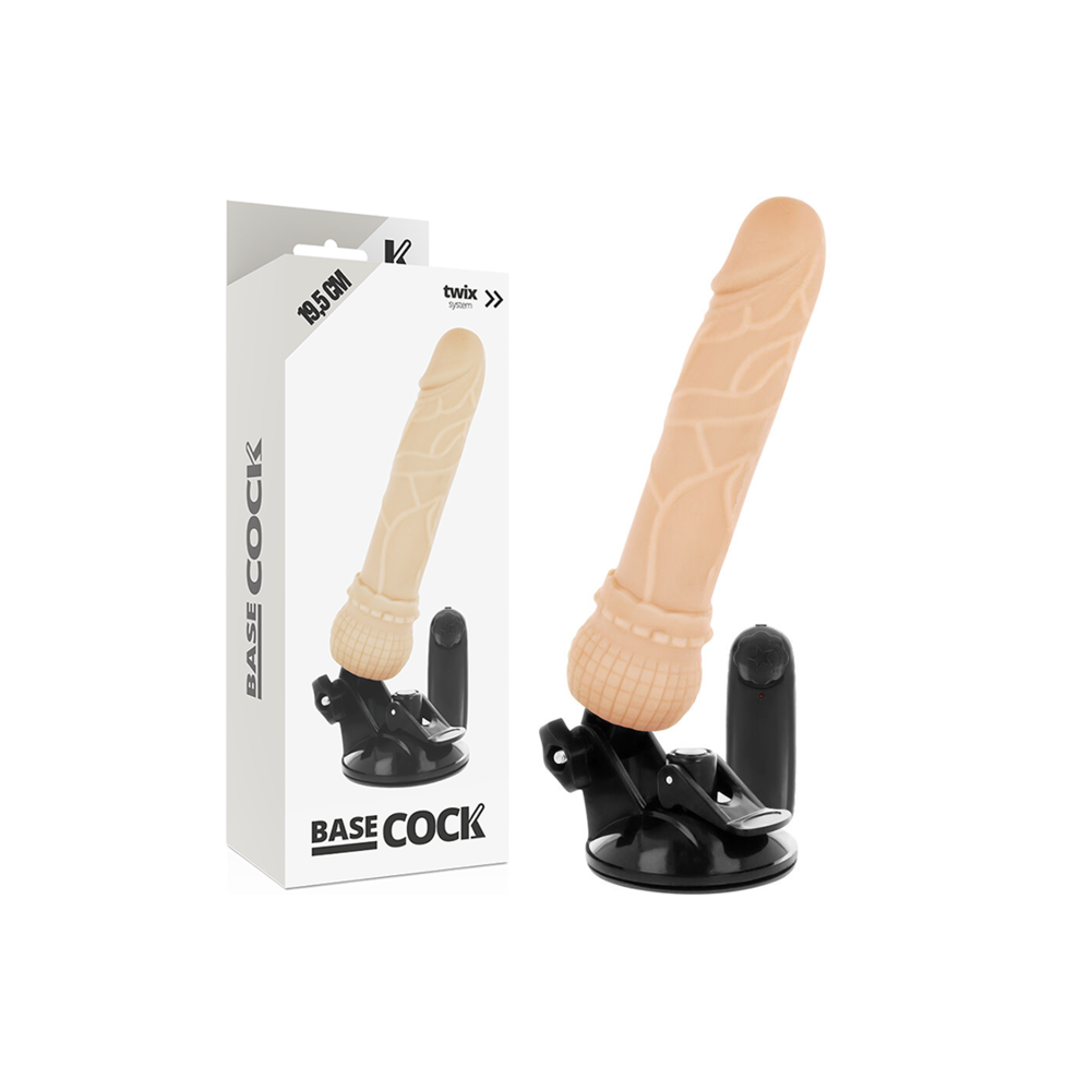 BASECOCK - VIBRATORE TELECOMANDO NATURALE REALISTICO 19.5 CM -O- 4 CM