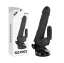 BASECOCK - CONTROLE REMOTO VIBRADOR REALÍSTICO PRETO 18.5 CM -O- 4CM