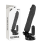 BASECOCK - REALISTISCHER VIBRATOR MIT FERNBEDIENUNG SCHWARZ 20 CM -O- 4 CM
