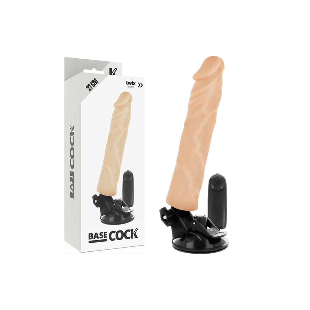 BASECOCK - VIBRATORE REALISTICO TELECOMANDO NATURALE 21 CM -O- 4 CM