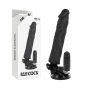BASECOCK - CONTROLE REMOTO VIBRADOR REALÍSTICO PRETO 21 CM -O- 4 CM