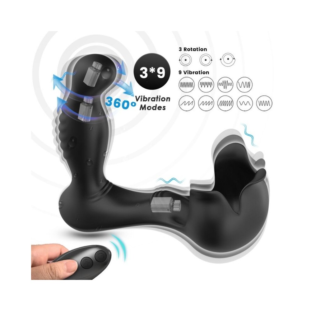 ARMONY - VIBRATEUR SURROUND ANAL & STIMULATEUR TESTICULOS TÉLÉCOMMANDE NOIR