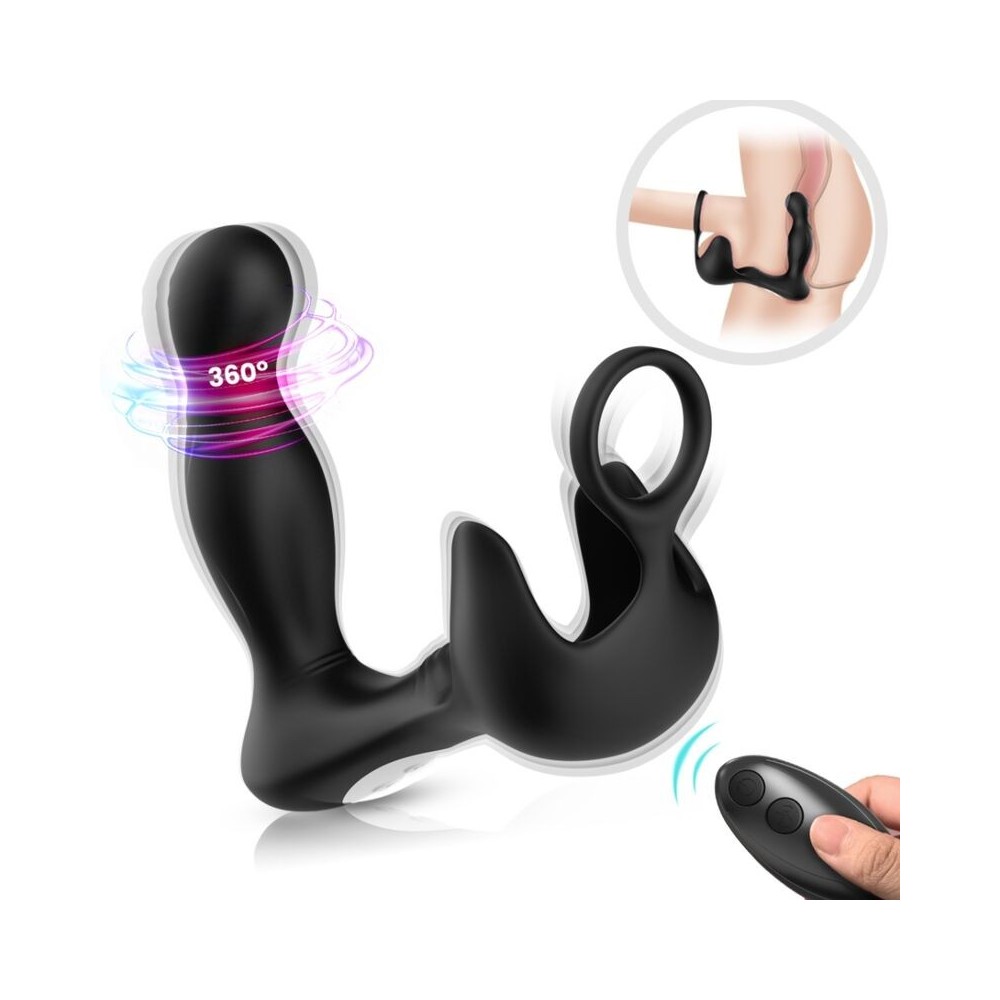 ARMONY - VIBRATEUR SURROUND ANAL & STIMULATEUR TESTICULOS & ANNEAU TÉLÉCOMMANDE NOIR