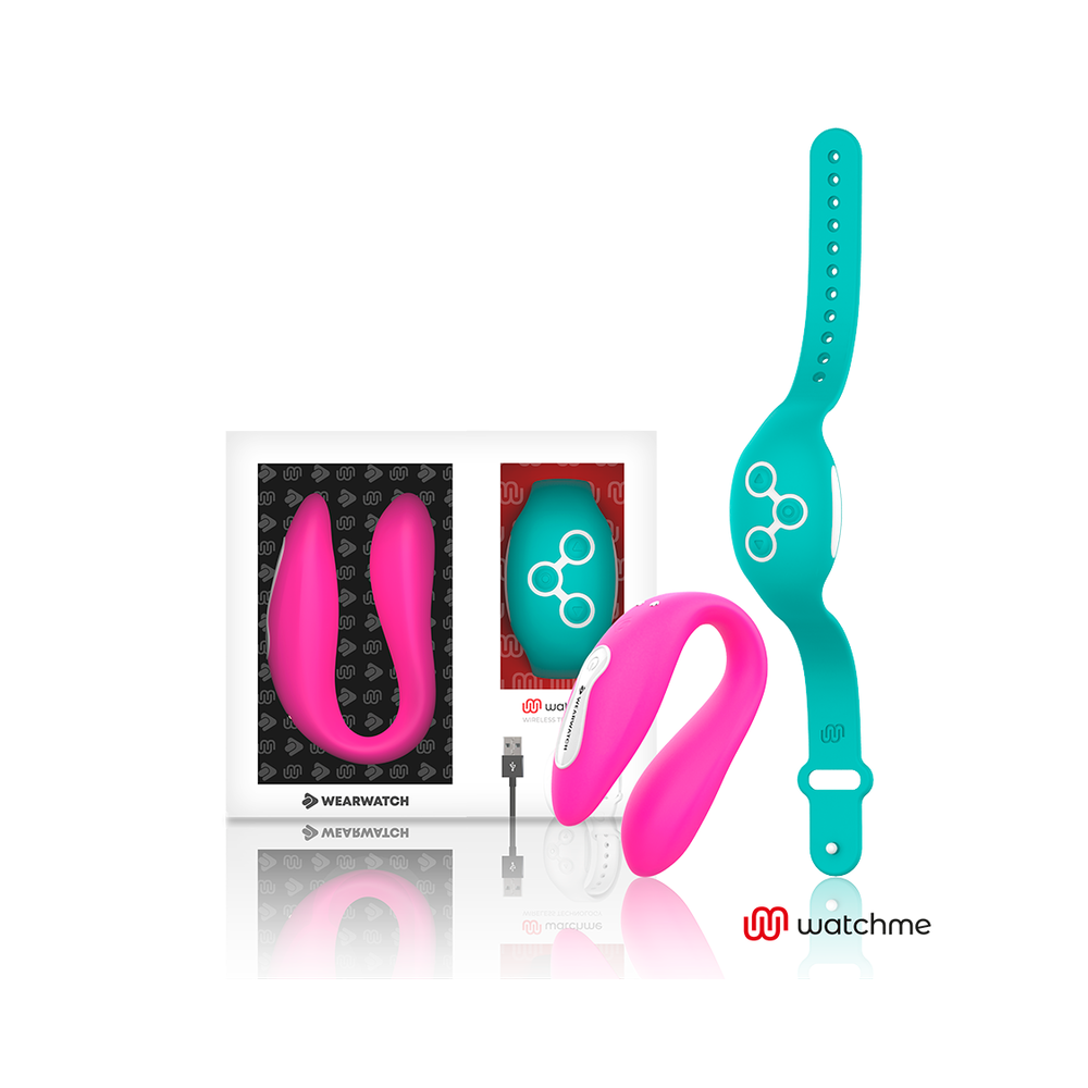 WEARWATCH - DUAL PLEASURE DRAHTLOSE TECHNOLOGIEUHR FUCHSIA / AQUAMARINE