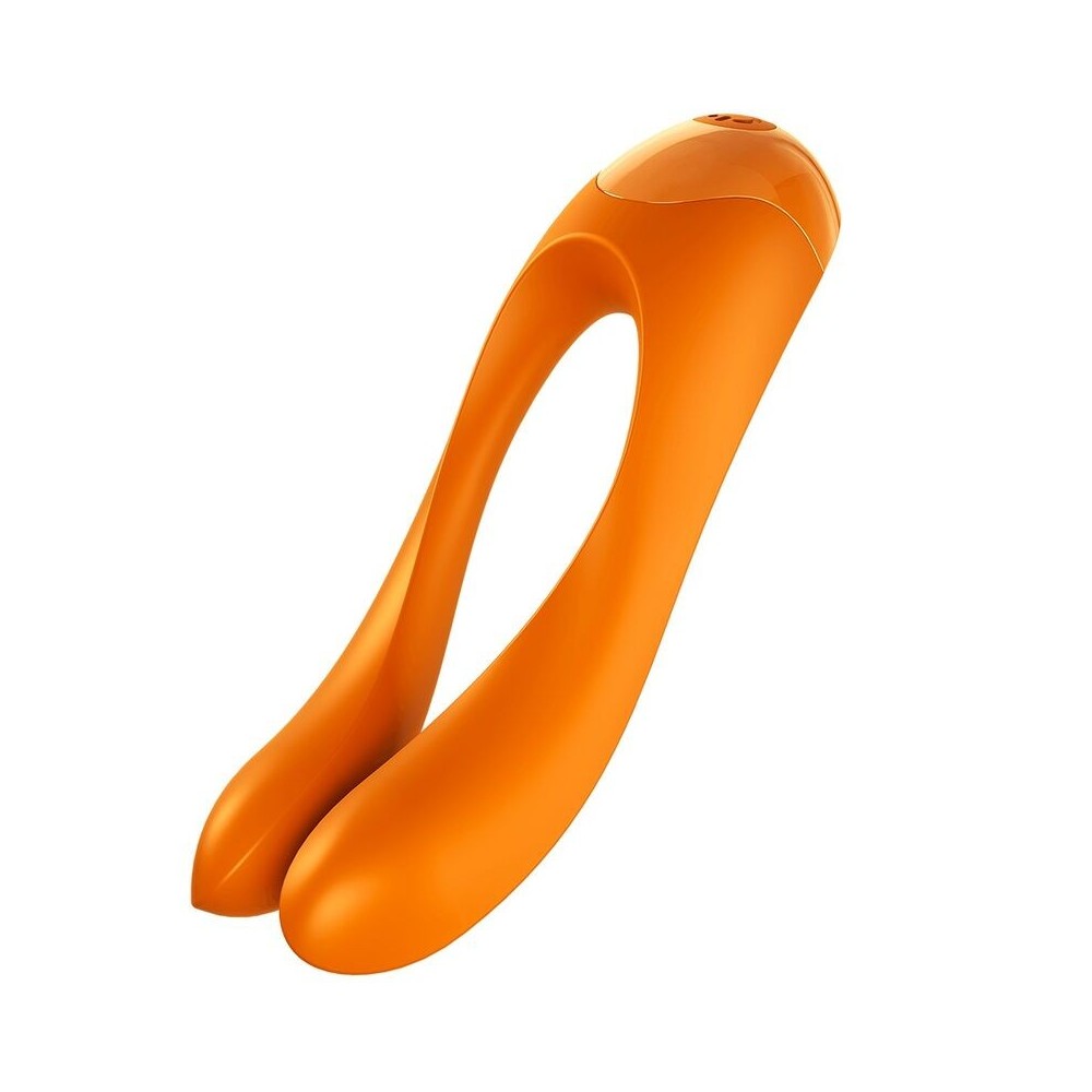 SATISFYER - VIBRADOR DE DEDO CANDY CANE LARANJA