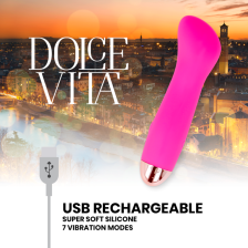 DOLCE VITA - AUFLADBARER VIBRATOR EIN ROSA 7 GESCHWINDIGKEITEN