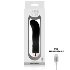 DOLCE VITA - VIBRATORE RICARICABILE DUE VELOCITÀ NERO A 7 VELOCITÀ