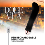 DOLCE VITA - VIBRATORE RICARICABILE DUE VELOCITÀ NERO A 7 VELOCITÀ