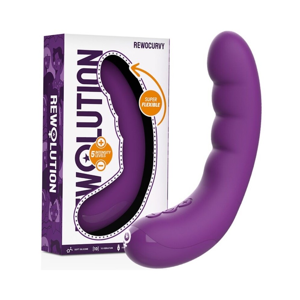 REWOLUTION - VIBRADOR FLEXÍVEL RECARREGVEL REWOCURVY