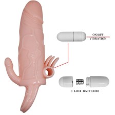 BAILE - BRAVE MAN PENIS COVER WITH CLIT AND ANAL STIMULATION FLESH 16.5 CM