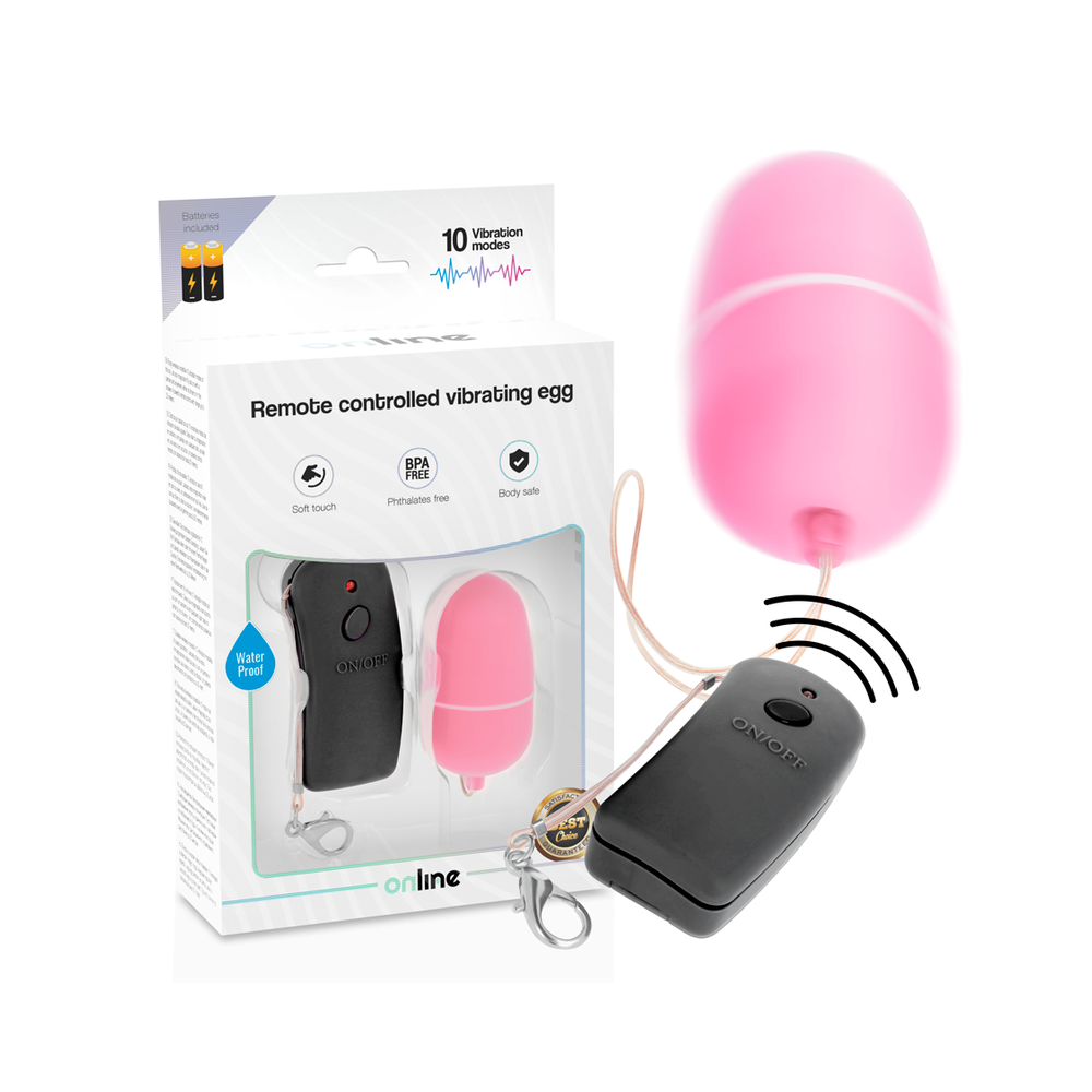 ONLINE - OEUF VIBRANT AVEC TÉLÉCOMMANDE ROSE