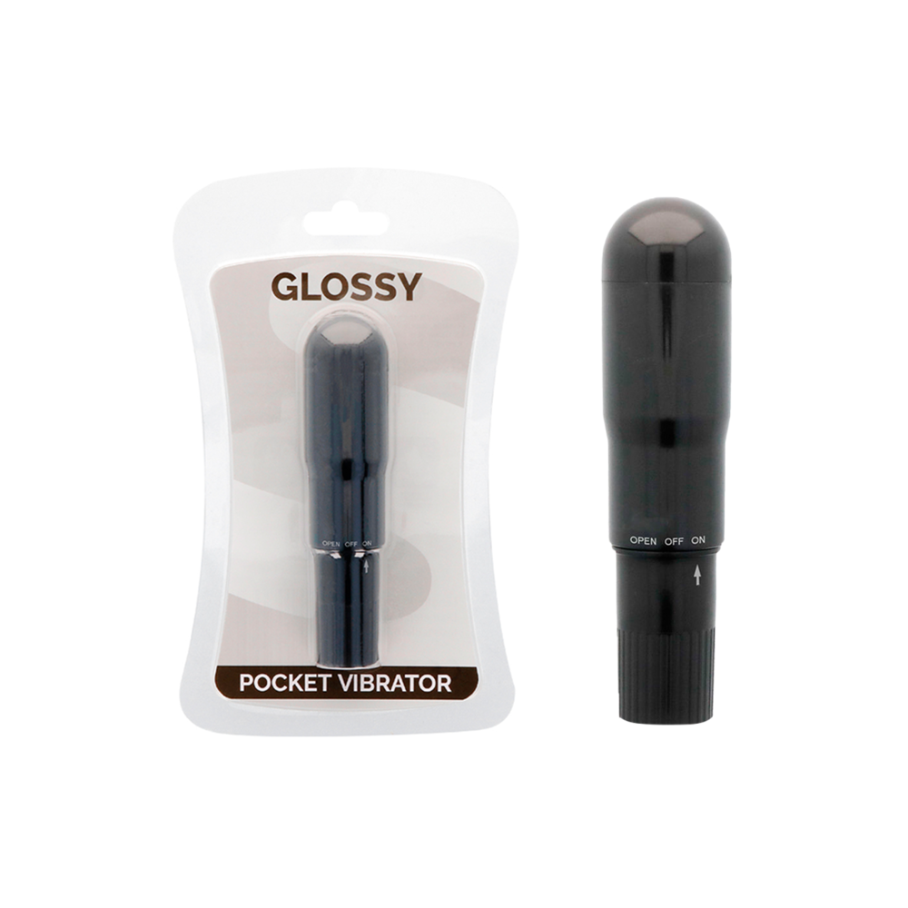 GLOSSY - POCKET VIBRATOR BLACK