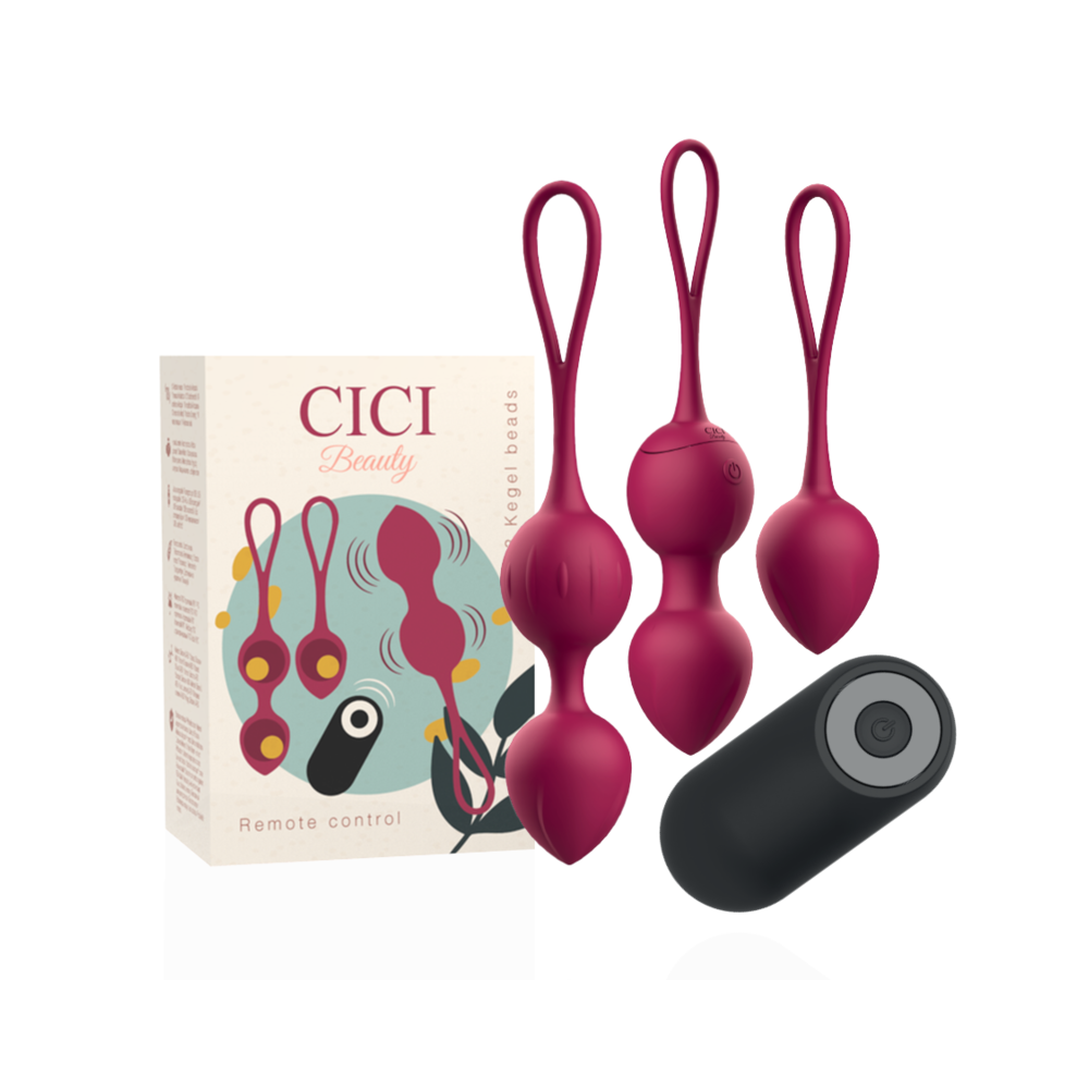 CICI BEAUTY - PREMIUM SILICONE 3 PERLES DE KEGEL VIBRANTES TÉLÉCOMMANDE