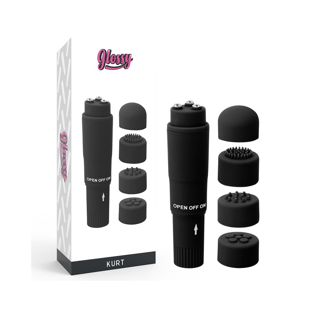 GLOSSY - KURT POCKET MASSAGER BLACK