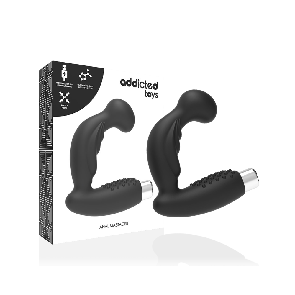 ADDICTED TOYS -VIBRADOR PROSTTICO VIBRADOR RECARREGVEL- MODELO 3 - PRETO