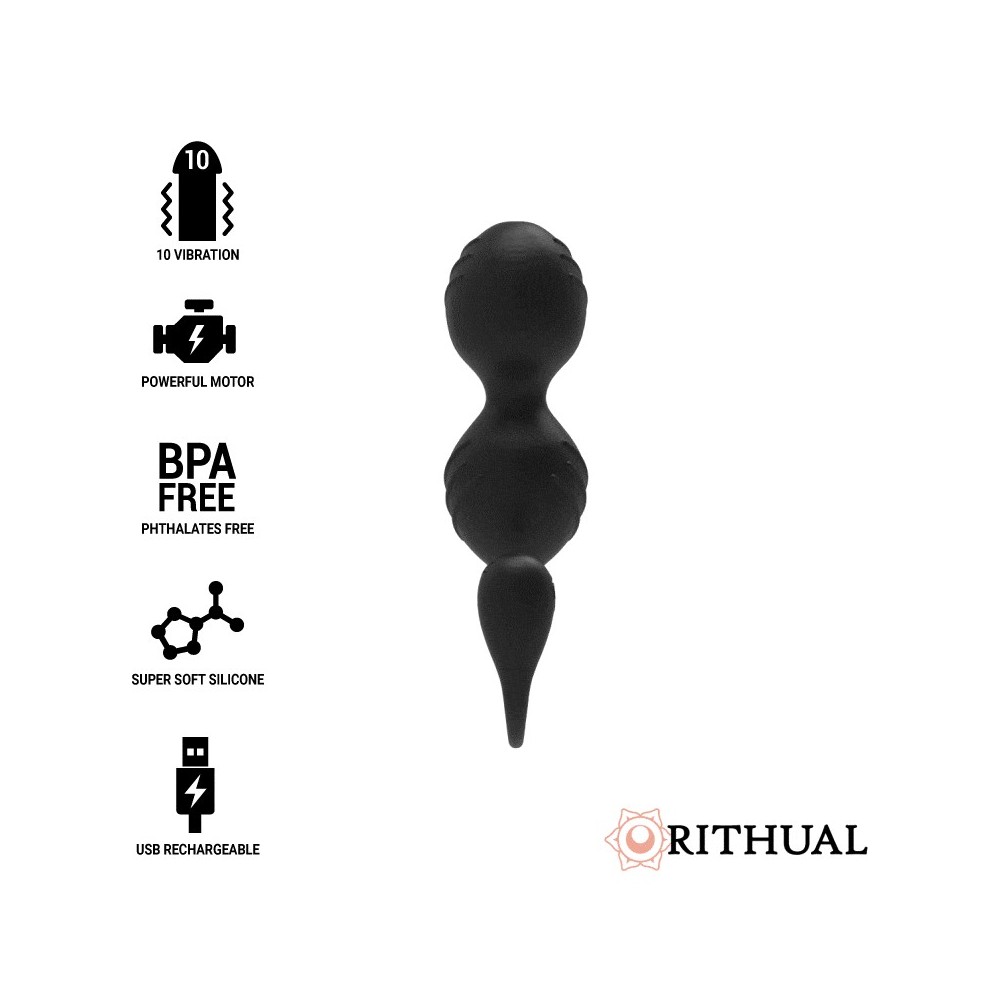 RITHUAL - NISHA RECHARGEABLE VIBRATING KEGEL BALLS BLACK