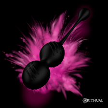 RITHUAL - NISHA RECHARGEABLE VIBRATING KEGEL BALLS BLACK