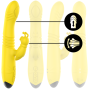 INTENSE - VIBRADOR MULTIFUNO TOKY PARA CIMA E PARA BAIXO COM ESTIMULADOR CLITÓRICO AMARELO