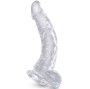 KING COCK - CLEAR REALISTIC CURVED PENIS WITH BALLS 16.5 CM TRANSPARENT
